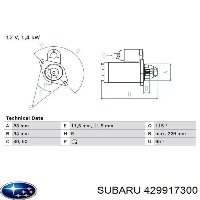 429917300 Subaru стартер