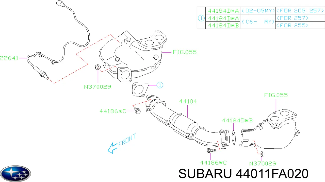 44011FA020 Subaru прокладка приемной трубы глушителя