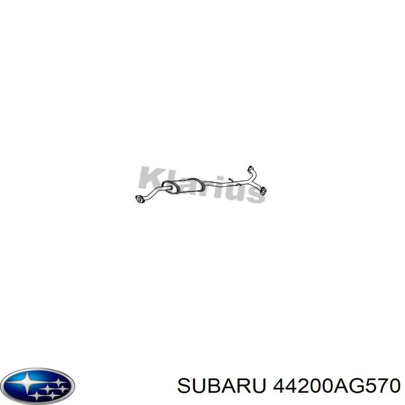 44200AG570 Subaru silenciador, parte central