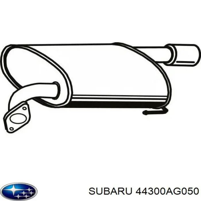 44300AG050 Subaru silenciador, parte traseira