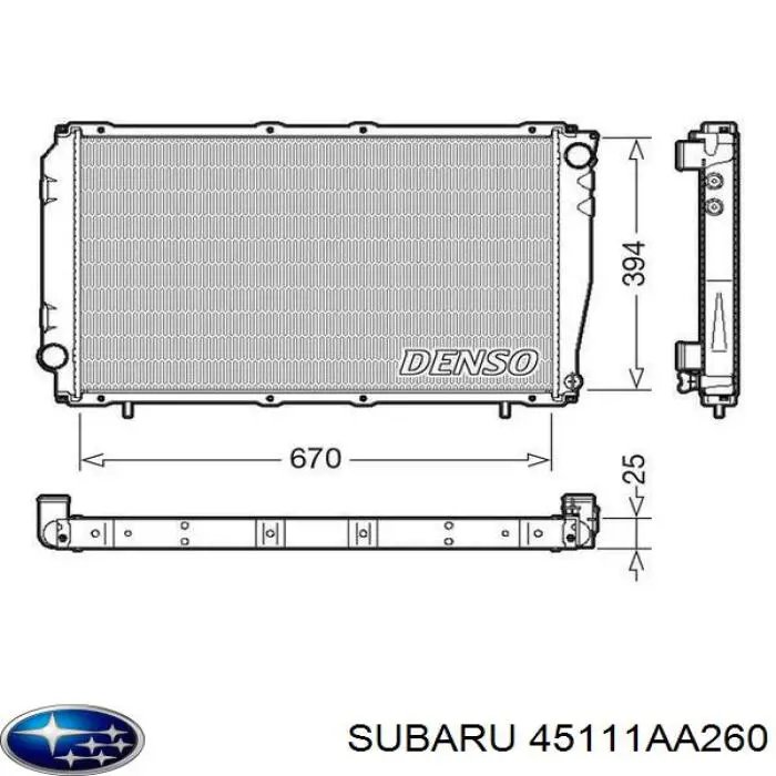 Радиатор 45111AA260 Subaru