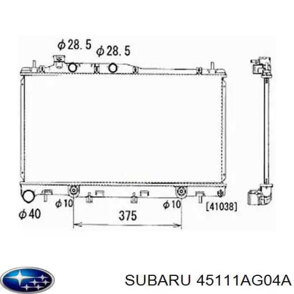 Радиатор 45111AG04A Subaru