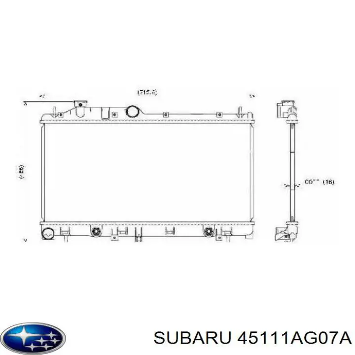 Купить 45111AG07A Subaru Радиатор водяной