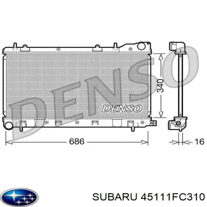 Радиатор 45111FC310 Subaru