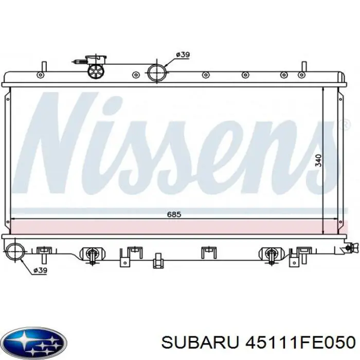 45111FE050 Subaru radiador de esfriamento de motor