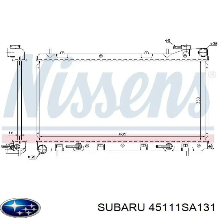 Радиатор 45111SA131 Subaru