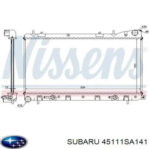 Радиатор охлаждения двигателя Subaru 45111SA141 цена, от 66.63 USD