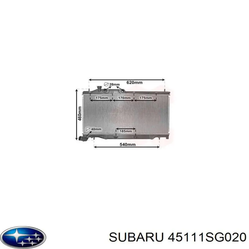 Купить 45111SG020 Subaru Радиатор водяной
