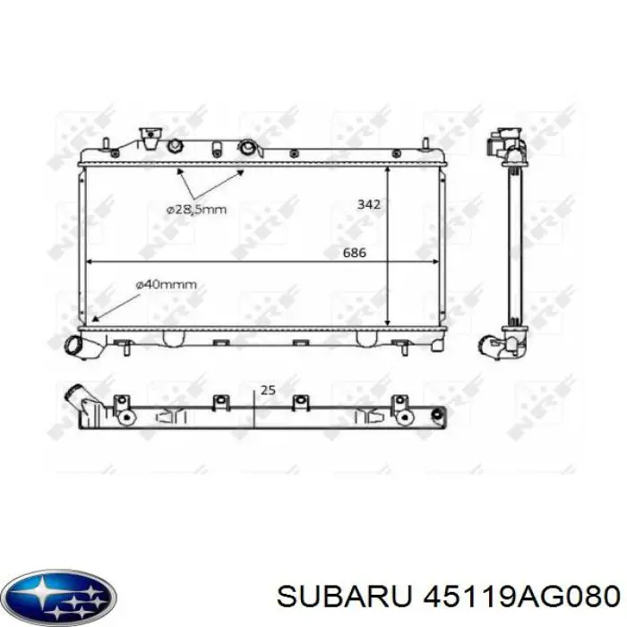 45119AG080 Subaru радиатор