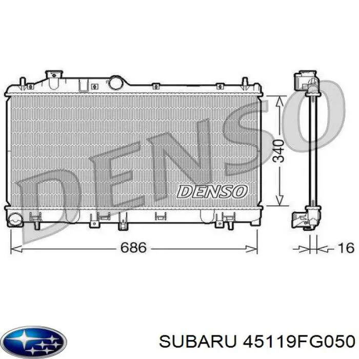 Купить 45119FG050 Subaru Радиатор водяной