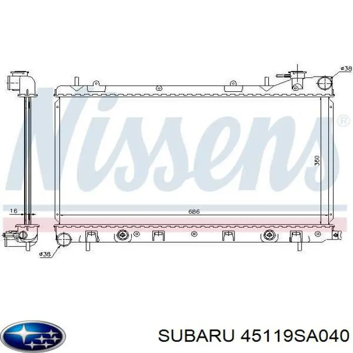 Радиатор охлаждения двигателя Subaru 45119SA040 цена, от 62.08 USD