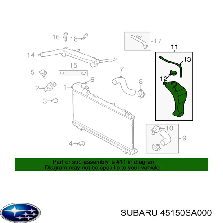 Бачок системы охлаждения расширительный на Subaru Forester 