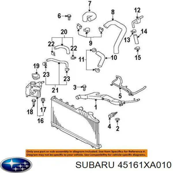 Шланг радиатора охлаждения Subaru Tribeca внедорожник (2007 - 2014) цена, от 19.92 USD