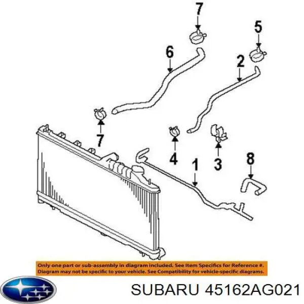 Купить 45162AG020 Subaru Шланг расширительного бачка верхний