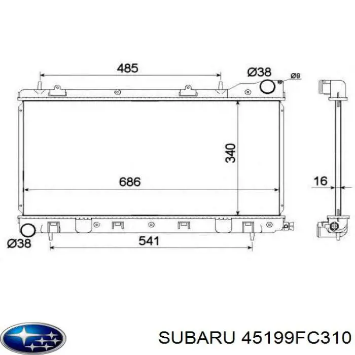 Радиатор 45199FC310 Subaru