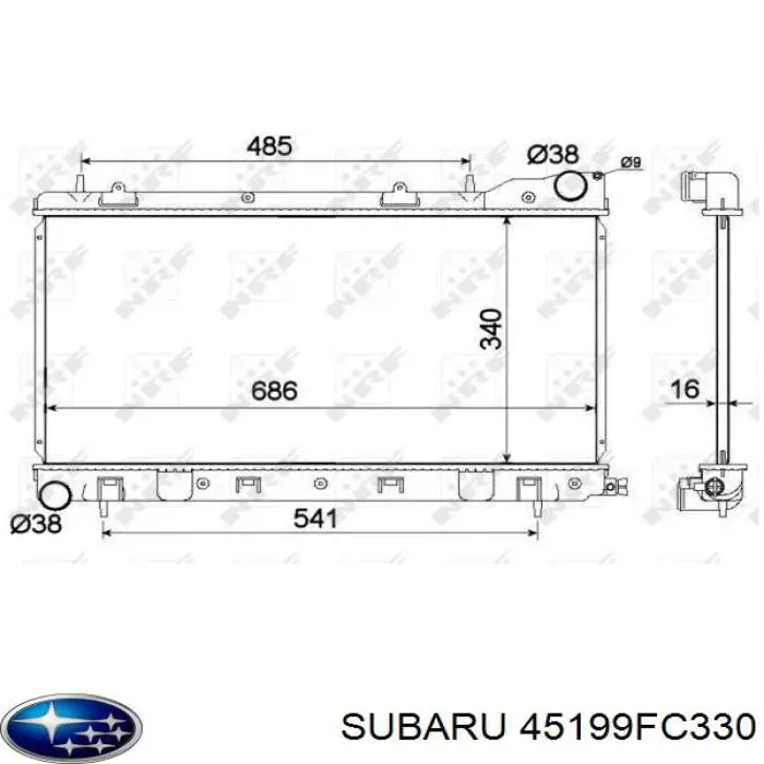 Купить 45199FC330 Subaru Радиатор водяной
