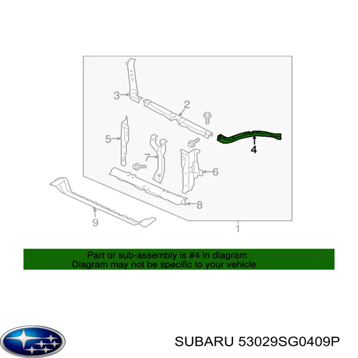 53029SG0409P Subaru Суппорт радиатора верхний