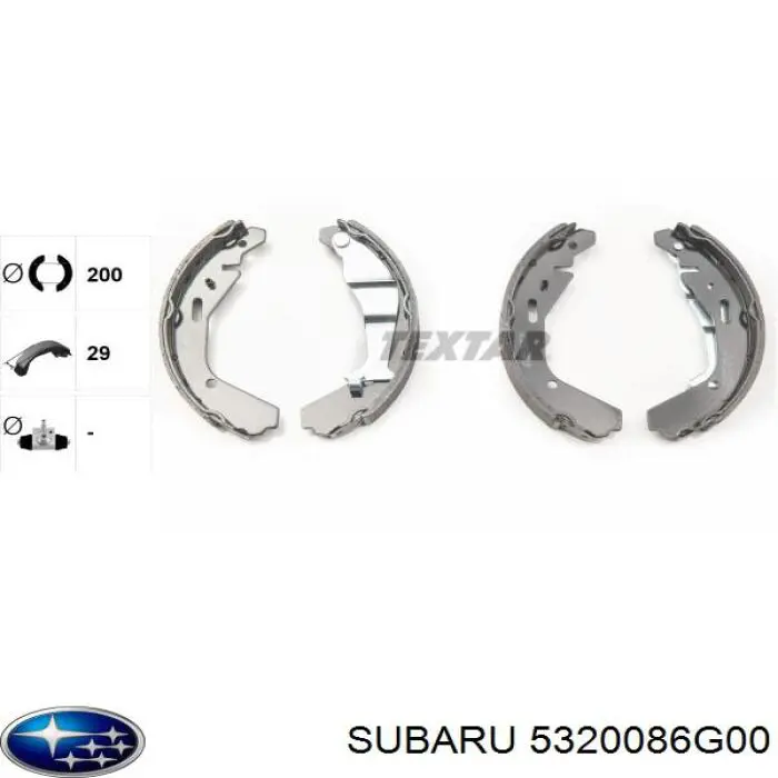 53200-86G00 Subaru колодки тормозные задние барабанные