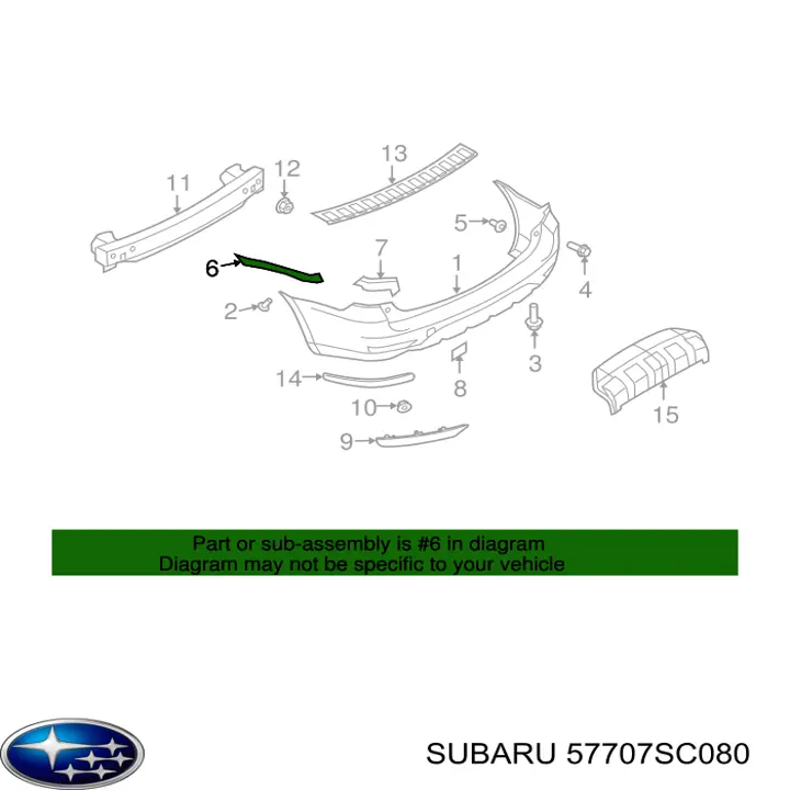 57707SC080 Subaru кронштейн бампера заднего внешний правый