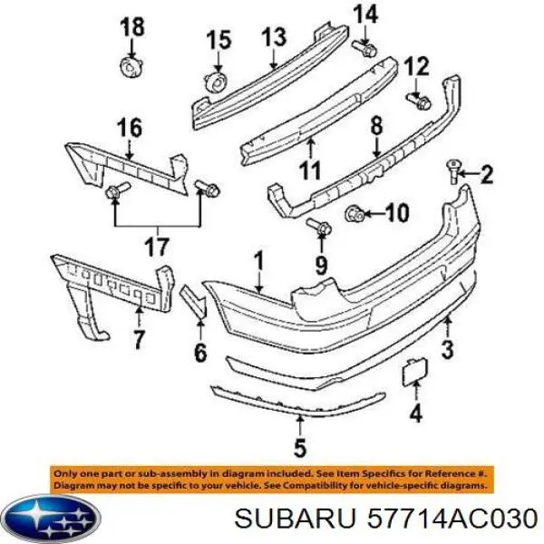  Subaru 57714AC030 цена, от 5.75 USD