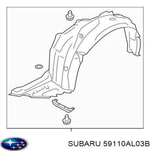 59110AL03B Subaru подкрылок крыла переднего левый
