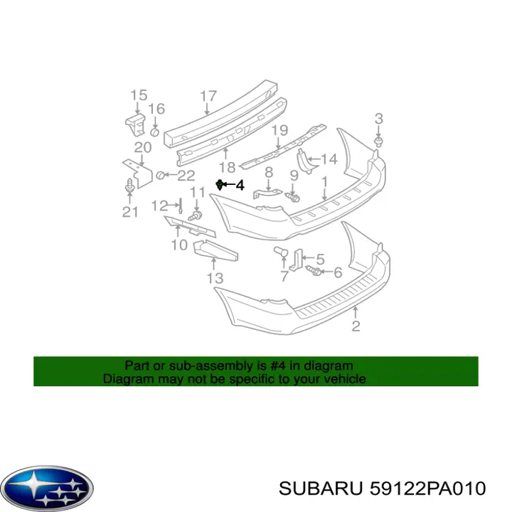 Пистон (клип) крепления бампера переднего Subaru 59122PA010