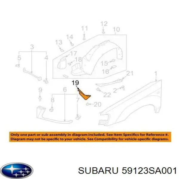 Брызговик передний правый на Subaru Forester S11, SG
