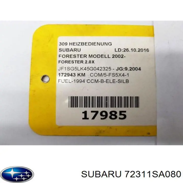 72311SA080 Subaru 