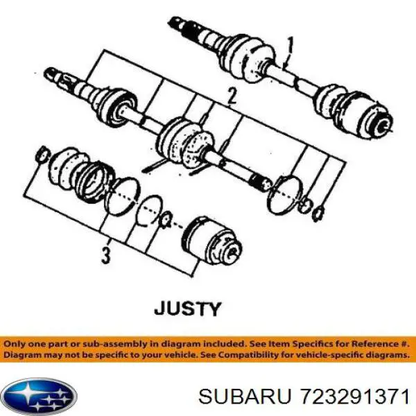  ШРУС наружный передний Subaru Justy 1