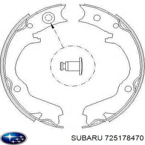 Задние барабанные колодки 725178470 Subaru