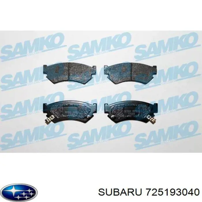 Передние тормозные колодки 725193040 Subaru