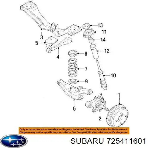 725411601 Subaru барабан тормозной задний