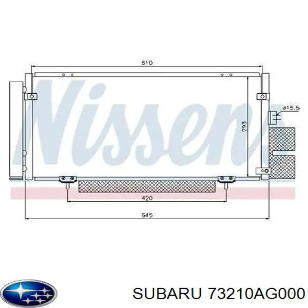 73210AG000 Subaru radiador de aparelho de ar condicionado
