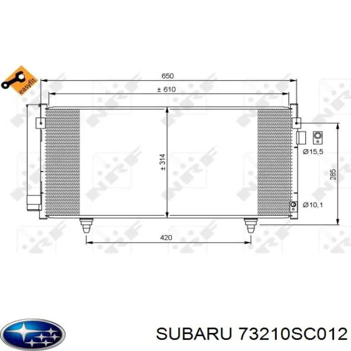 73210SC012 Subaru радиатор кондиционера
