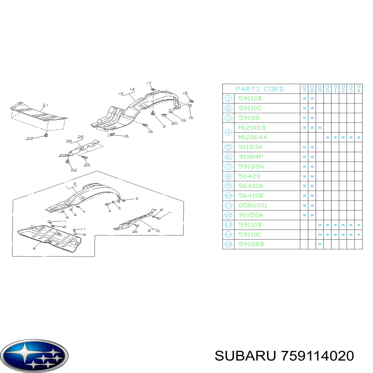  Subaru 759114020 цена, от 1.64 USD
