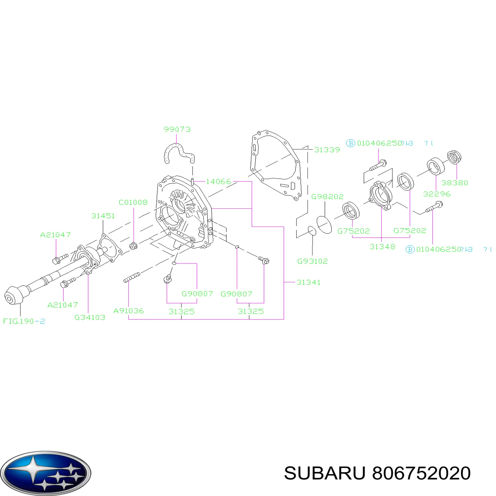 Сальник коленвала двигателя передний Subaru 806752020