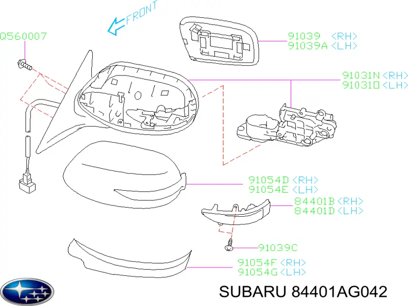 Указатель поворота зеркала правый на Subaru B9 Tribeca WX
