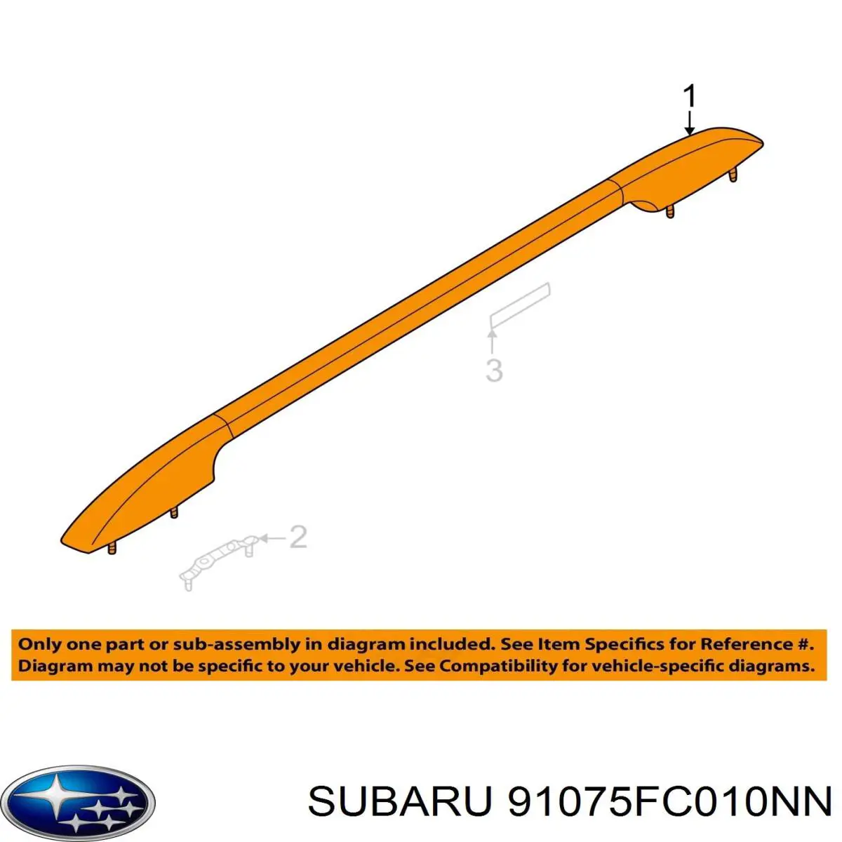 Купить 91075FC010 Subaru Рейлинг крыши левый