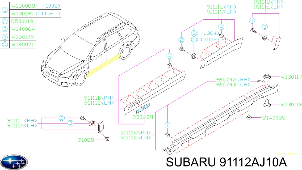  91112AJ10A Subaru