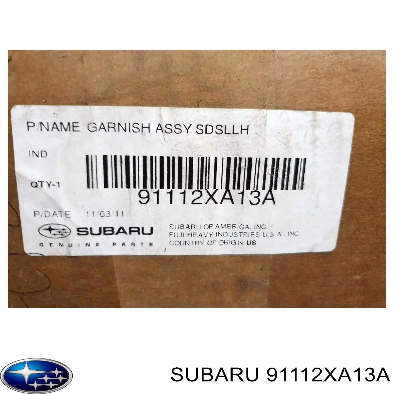 Купить 91112XA13A Subaru Накладка (молдинг) порога наружная левая