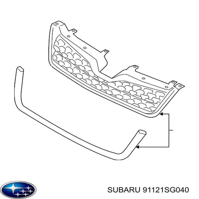 Решетка радиатора Subaru 91121SG040