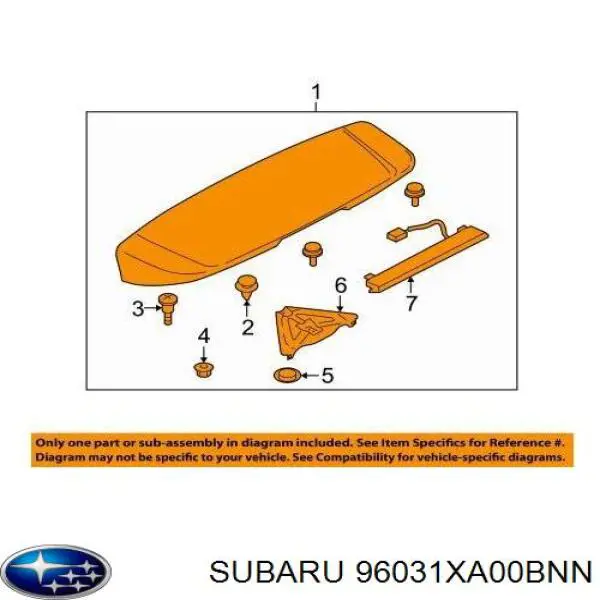 Спойлер 3/5-й, задней двери Subaru 96031XA00BNN цена, от 42.94 USD