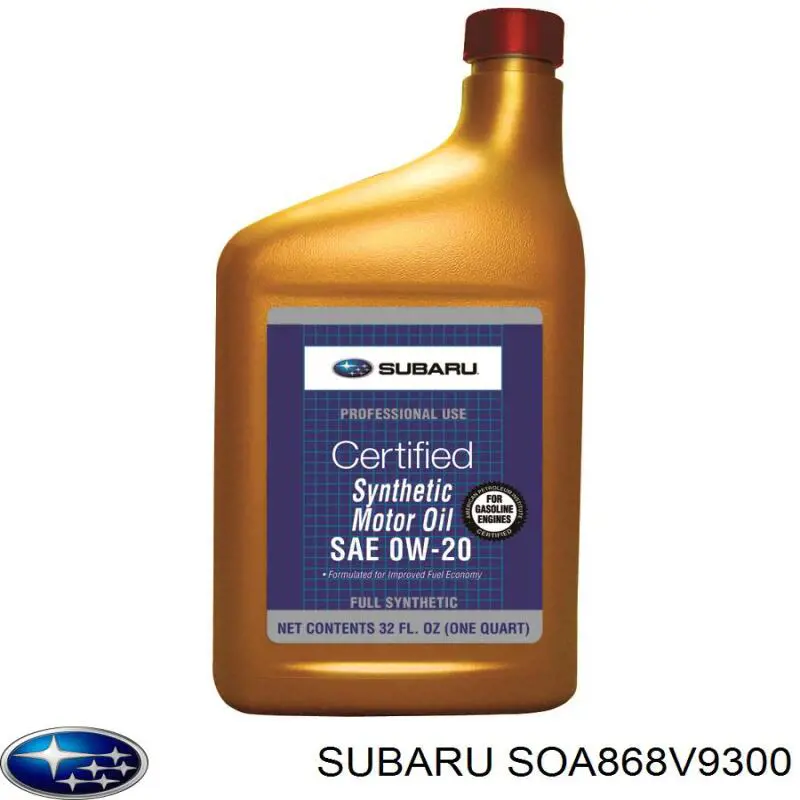 Моторное масло Subaru SYNTHETIC OIL 0W-20 Синтетическое 0.946л (SOA868V9300)