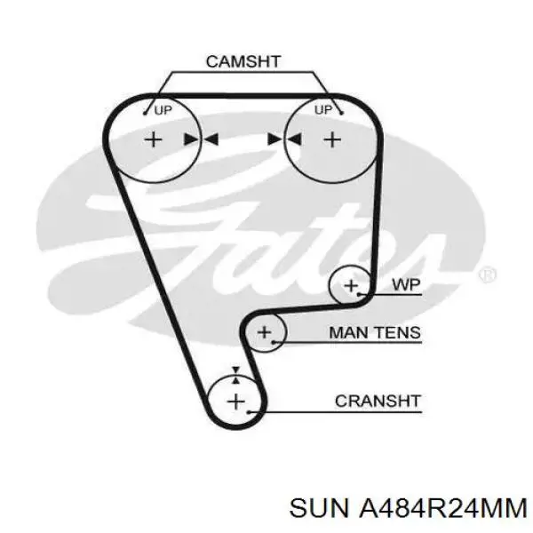 Зубчатый ремень SUN A484R24MM цена, от 6.71 USD