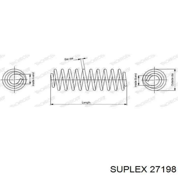 Пружина амортизатора передняя Suplex 27198 цена, от 56.68 USD