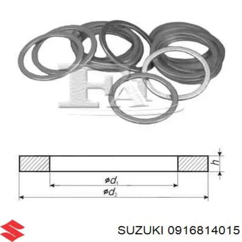 Прокладка пробки поддона двигателя 0916814015 Suzuki