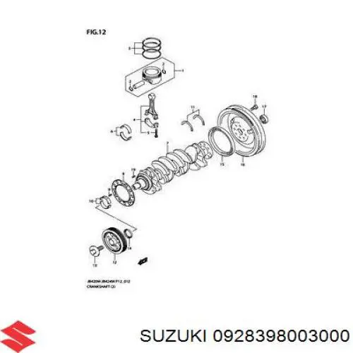 Купить 0928398003000 Suzuki Сальник коленвала задний