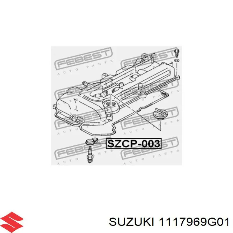Кільце ущільнювальне свічкового колодязя 1117969G01 Suzuki