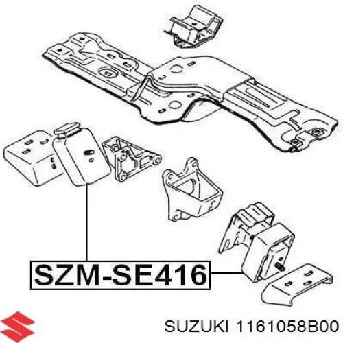 Левая/правая опора двигателя 1161058B00 Suzuki