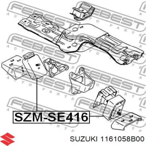 1161058B00 Suzuki Опора двигателя, левая/правая